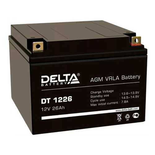 Аккумулятор Delta DT 1226 12В 26Ач 167x175x126 мм Обратная (-+) в Emex