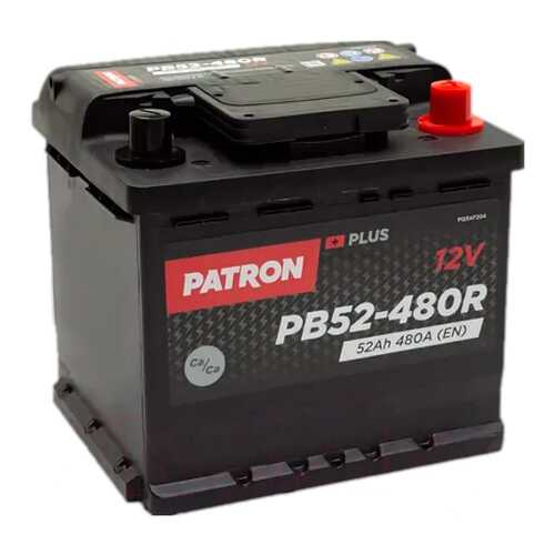 Аккумулятор PATRON PLUS 12V 52AH 480A (R+) 207x175x190mm 12,2kg в Emex