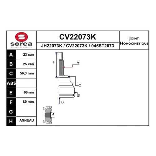 Шрус EAI CV22073K в Emex