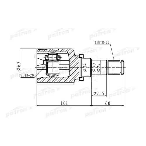 Шрус PATRON PCV1458 в Emex