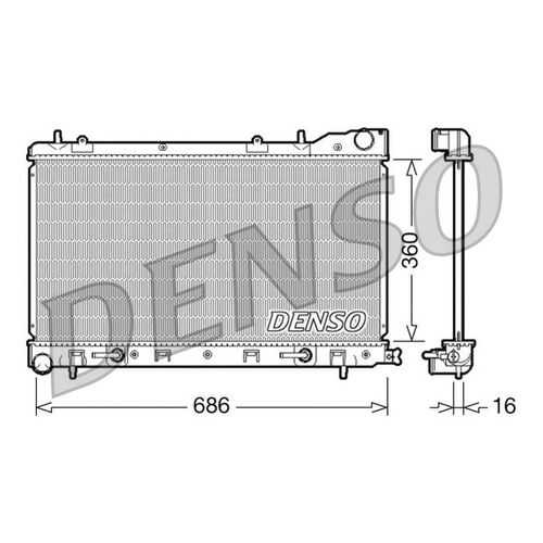 Радиатор охлаждения двигателя DENSO DRM36001 в Emex