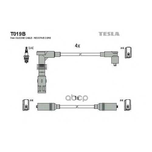 Комплект Проводов Зажигания TESLA T019B в Emex