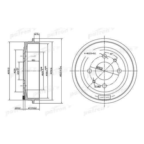 Барабан тормозной PATRON PDR1045 в Emex