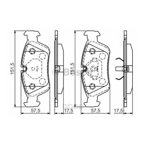 Колодки дисковые передние Bosch 0986495060 в Emex