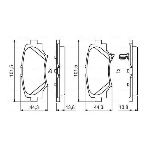 Комплект тормозных дисковых колодок Bosch 0 986 494 803 в Emex