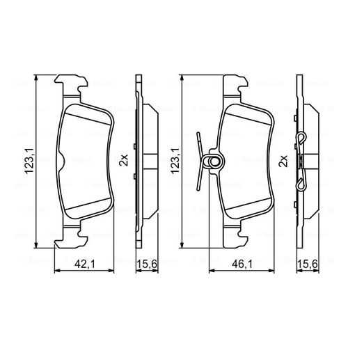 Комплект тормозных дисковых колодок Bosch 0 986 494 811 в Emex