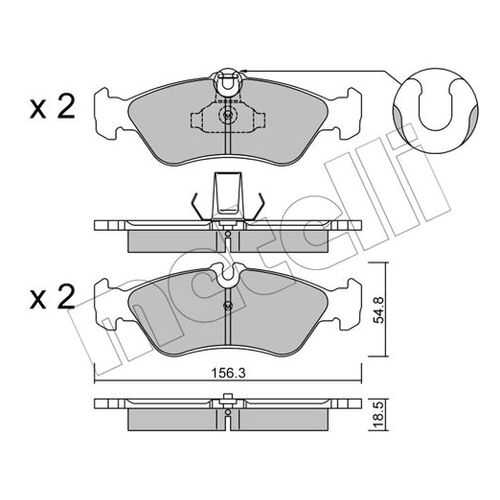 Комплект тормозных дисковых колодок METELLI 22-0311-0 в Emex