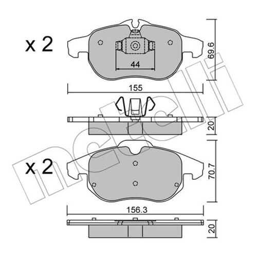 Комплект тормозных дисковых колодок METELLI 22-0540-0 в Emex