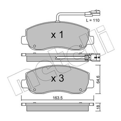 Комплект тормозных дисковых колодок METELLI 22-0898-0 в Emex