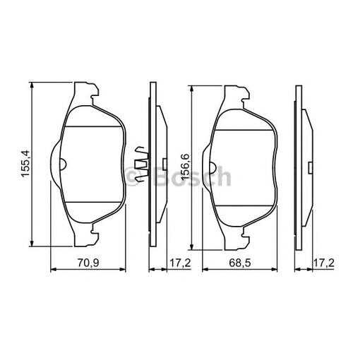 Комплект тормозных колодок Bosch 0986494033 в Emex