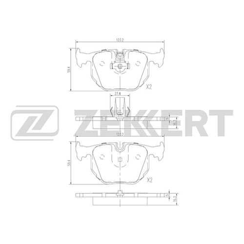 Комплект тормозных колодок, дисковый тормоз ZEKKERT BS-1137 в Emex