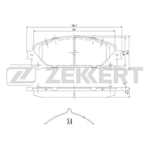 Комплект тормозных колодок, дисковый тормоз ZEKKERT BS-1872 в Emex