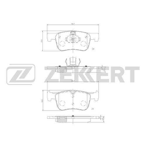 Комплект тормозных колодок, дисковый тормоз ZEKKERT BS-2143 в Emex