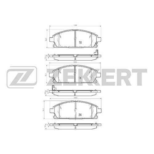 Комплект тормозных колодок, дисковый тормоз ZEKKERT BS-2316 в Emex