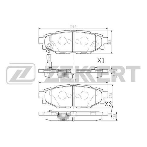 Комплект тормозных колодок, дисковый тормоз ZEKKERT BS-2592 в Emex