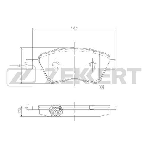 Комплект тормозных колодок, дисковый тормоз ZEKKERT BS-2826 в Emex