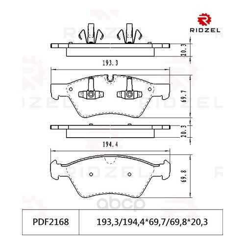 Комплект тормозных колодок RIDZEL PDF2168 в Emex