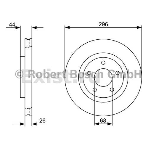 Тормозной диск Bosch 0986479358 в Emex