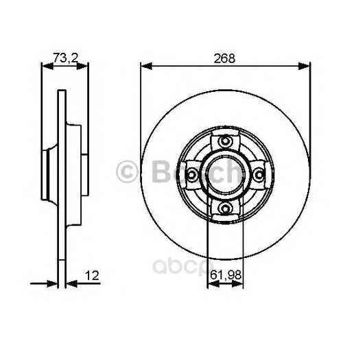 Тормозной диск Bosch 0986479383 задний в Emex