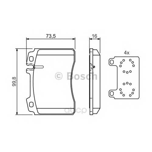 Тормозные колодки дисковые Bosch 0986424170 в Emex