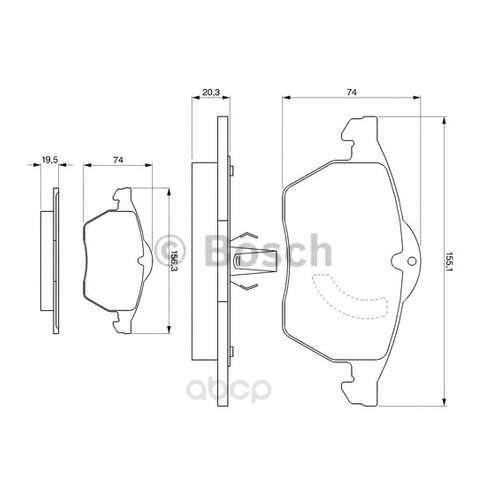 Тормозные колодки дисковые Bosch 0986424360 в Emex